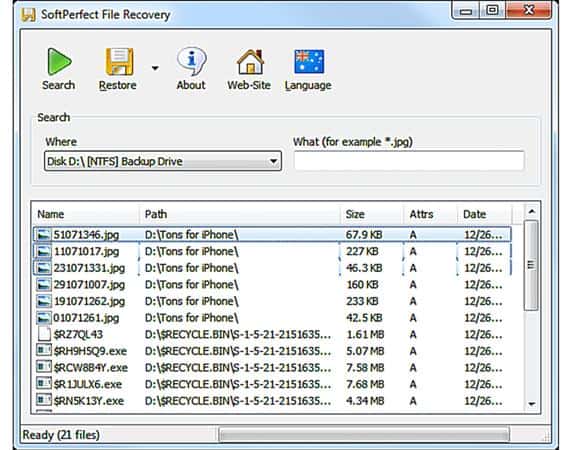 SoftPerfect File Recovery v1.2