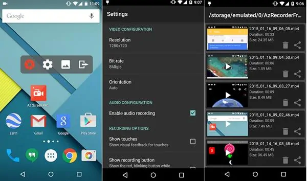 AZ Screen Recorder android screen recorder app