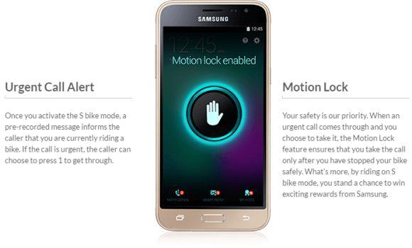 Samsung Galaxy J3 2016 motion lock