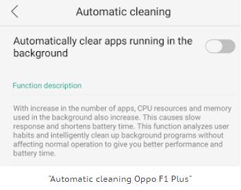 automatic cleaning oppo f1 plus