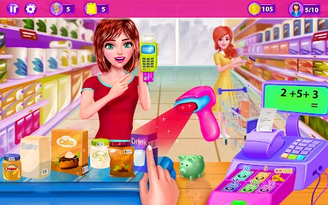 Girl Cashier - Grocery Shopping _
