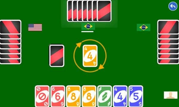 Color number card game uno