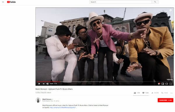 Video paling banyak ditonton di youtube Mark Ronson - Uptown Funk ft. Bruno Mars
