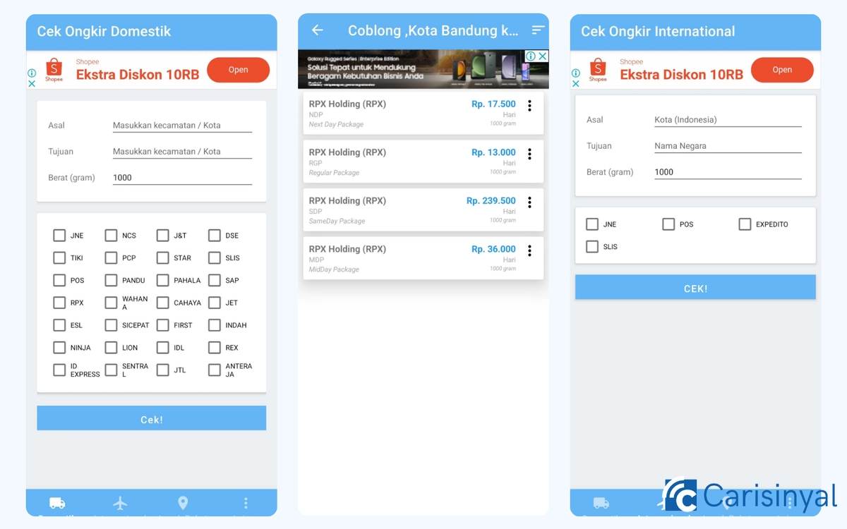 Cek Ongkir Semua Kurir by Oge Studio_