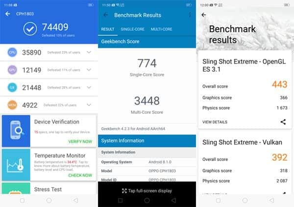 OPPO a3s benchmarks