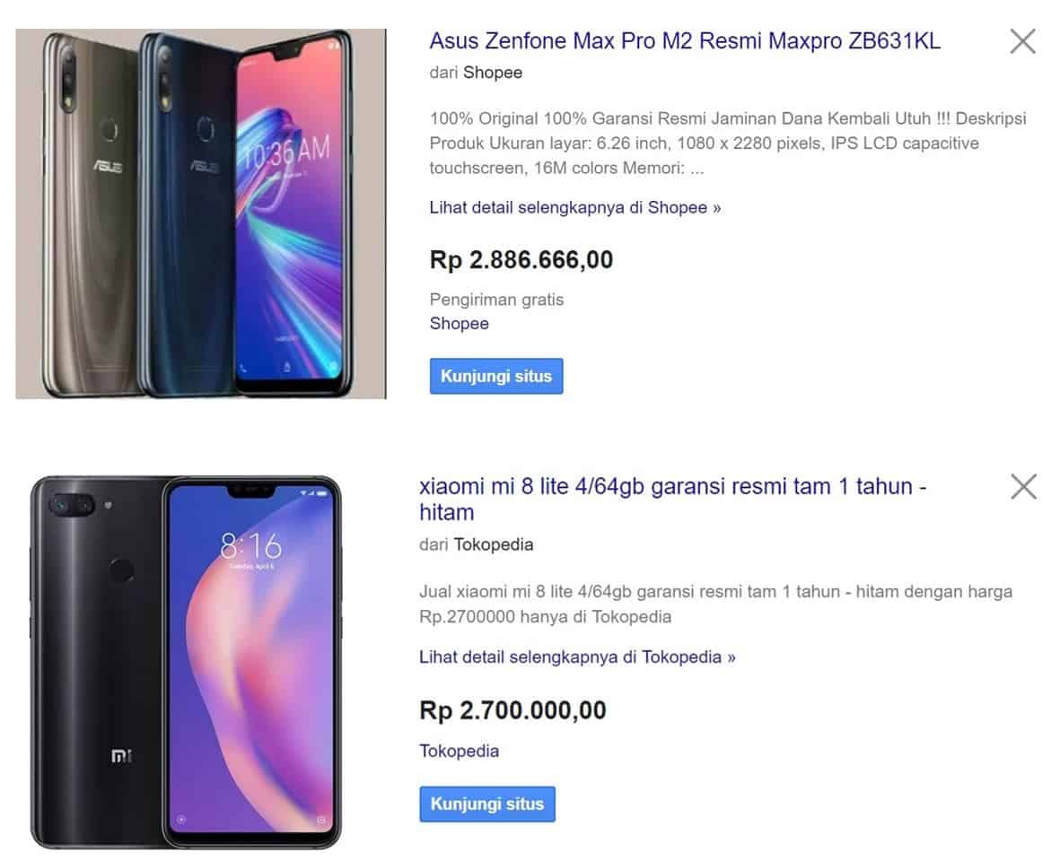 harga Xiaomi Mi 8 Lite vs Asus Zenfone Max Pro M2