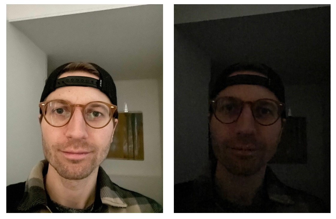 hasil foto iphone 12 mode malam selfie perbandingan