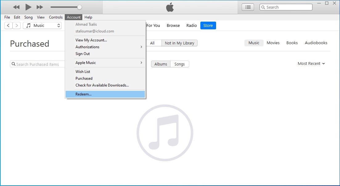 iTunes di laptop Windows