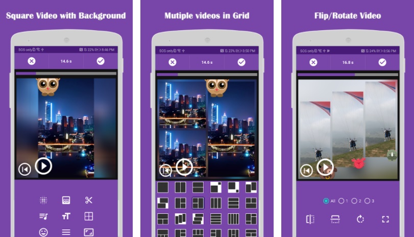 video editor square video and photo slideshow