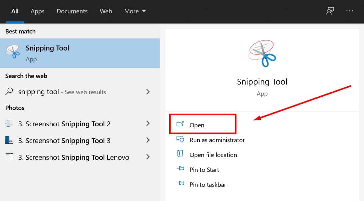 1. Snipping Tool a