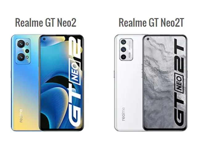 Perbandingan desain bodi realme GT Neo2 dan realme GT Neo2T