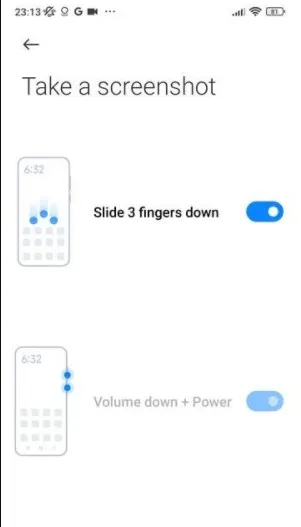 cara mengambil screenshot Poco gesture 3_