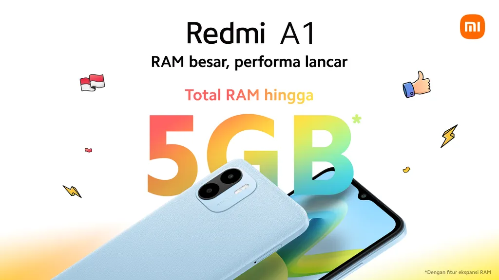 Redmi A1, Total RAM Up to 5GB_