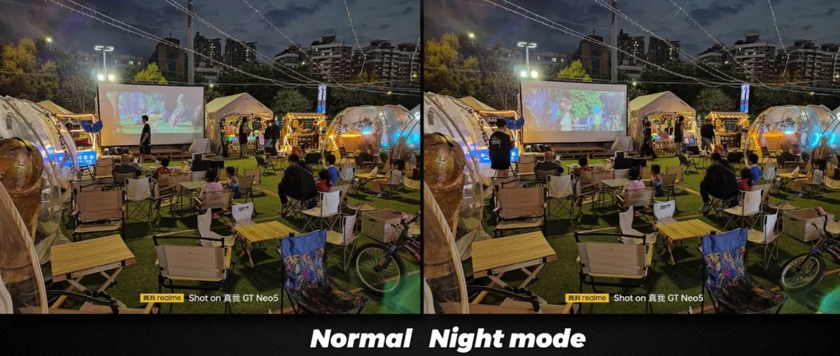 realme gt neo5 normal vs night mode_