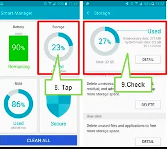 Samsung smart manager storage_
