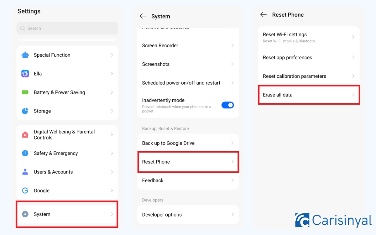 Cara Melakukan Hard Reset di HP Tecno