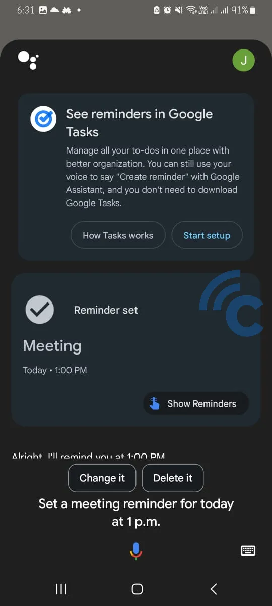 google assistant reminder_