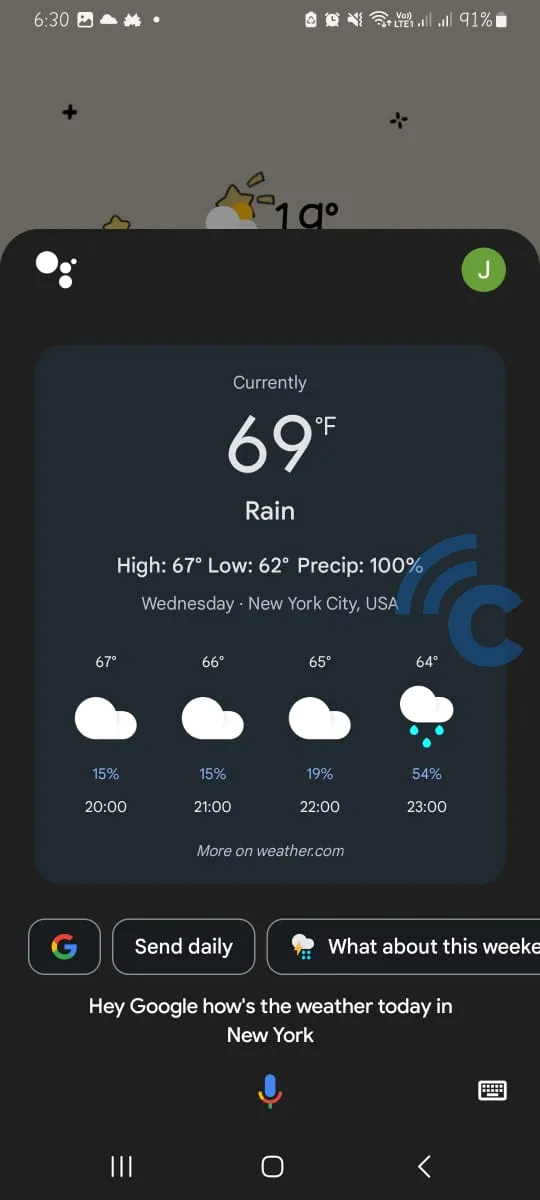 google assistant weather_