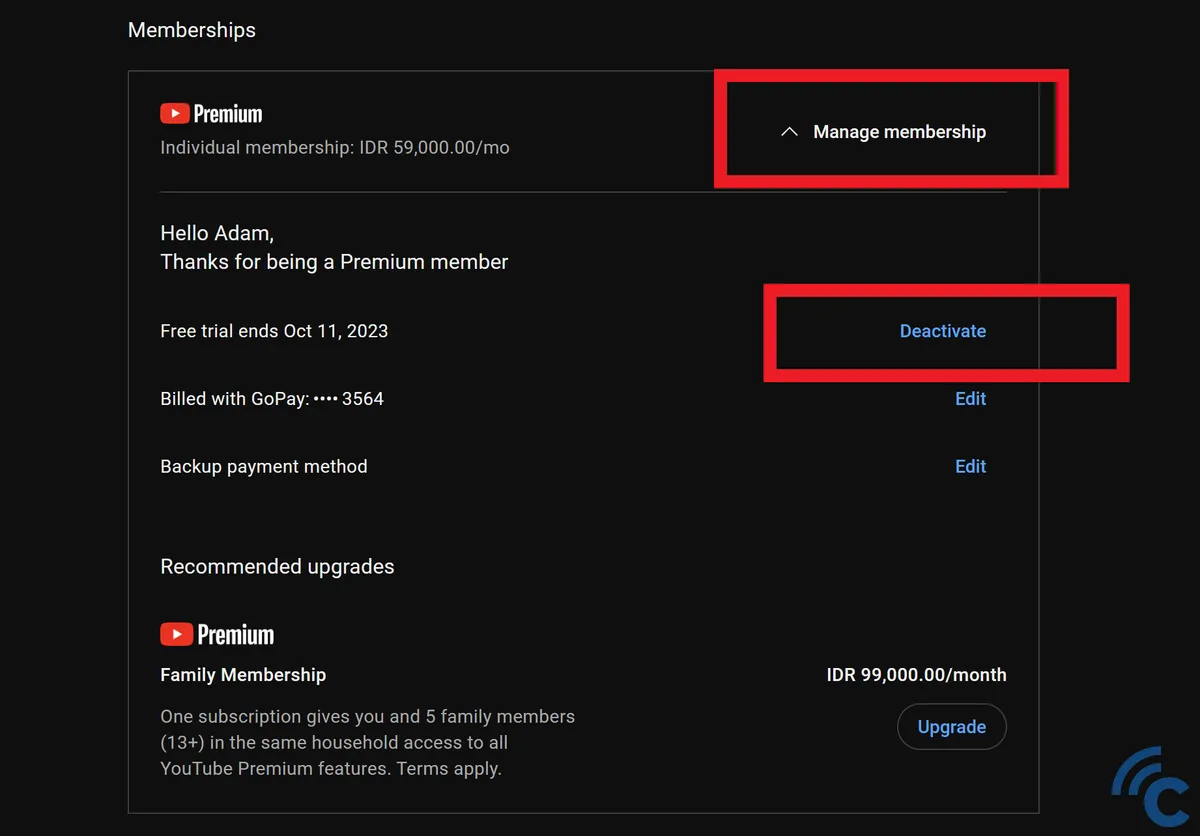 cara membatalkan youtube premium