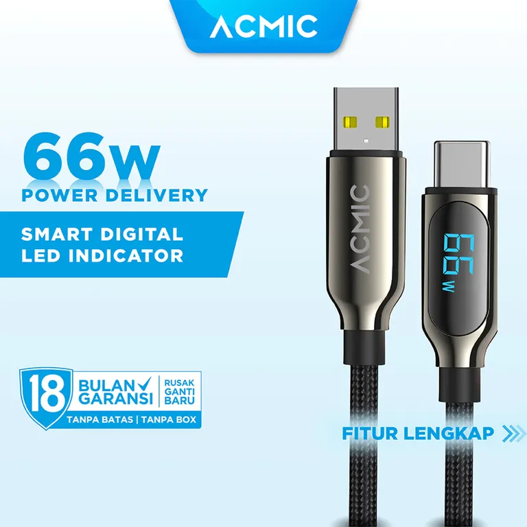 ACMIC DIGILINE Kabel Data USB-A to USB-C Fast Charging 66W