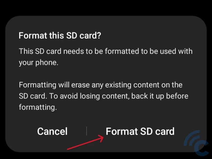format sd card pakai files by google