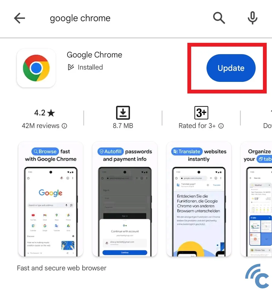 cara update google chrome
