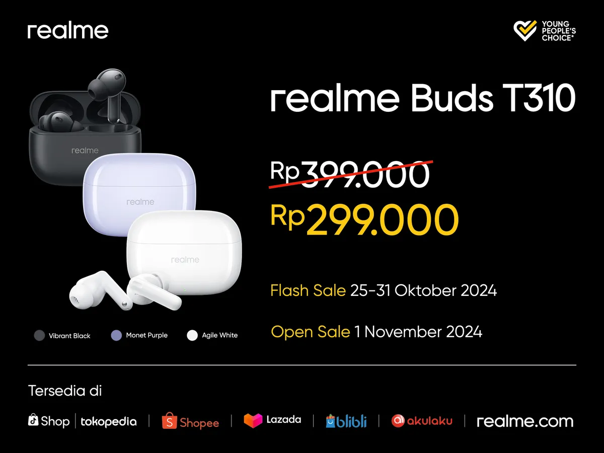 Harga realme Buds T310