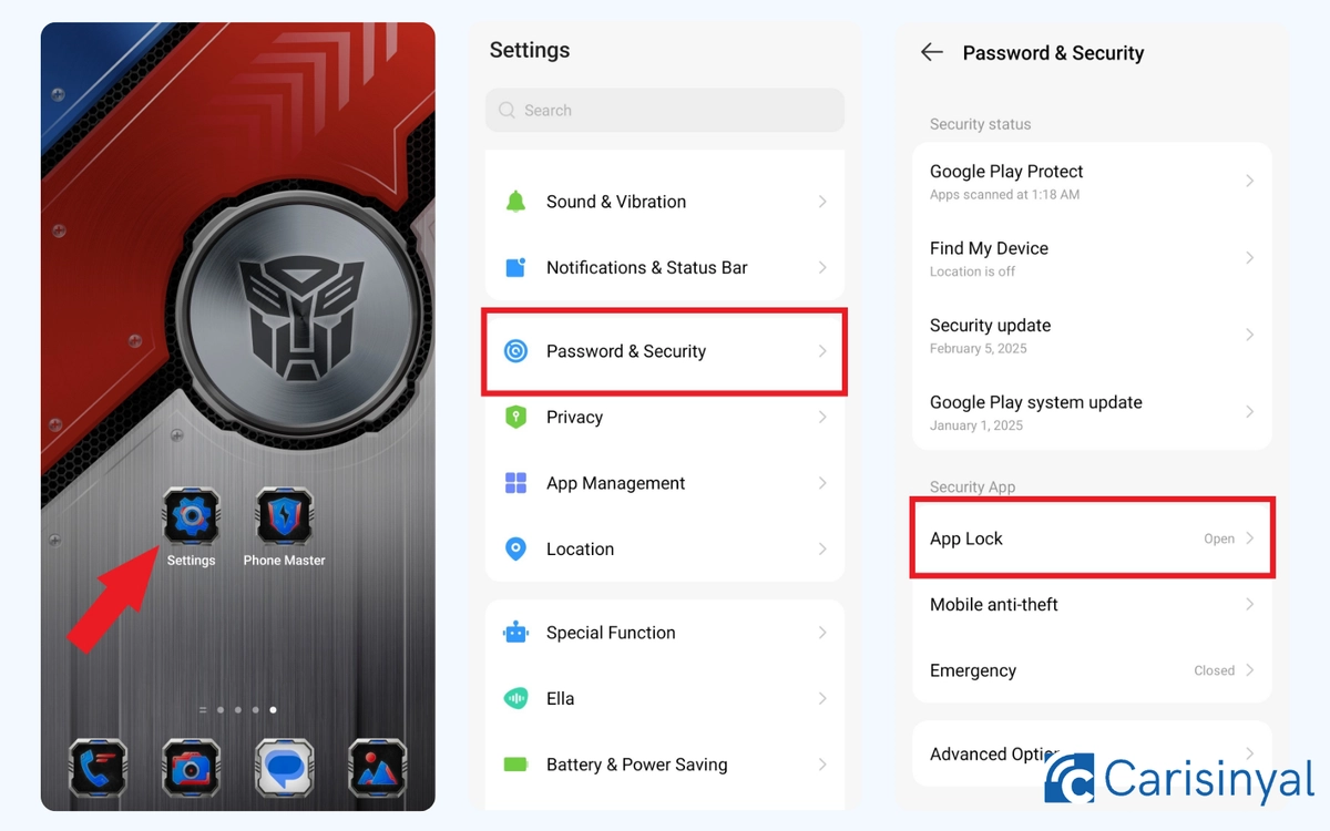 Cara Mengunci Aplikasi di HP Tecno