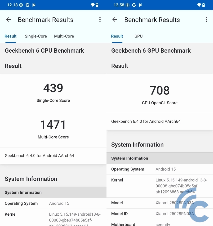 Geekbench Redmi A5