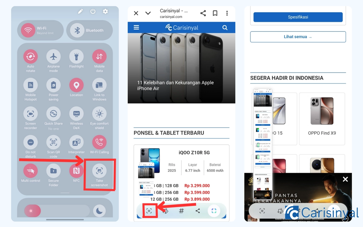 Fitur Screenshot dalam Perangkat_