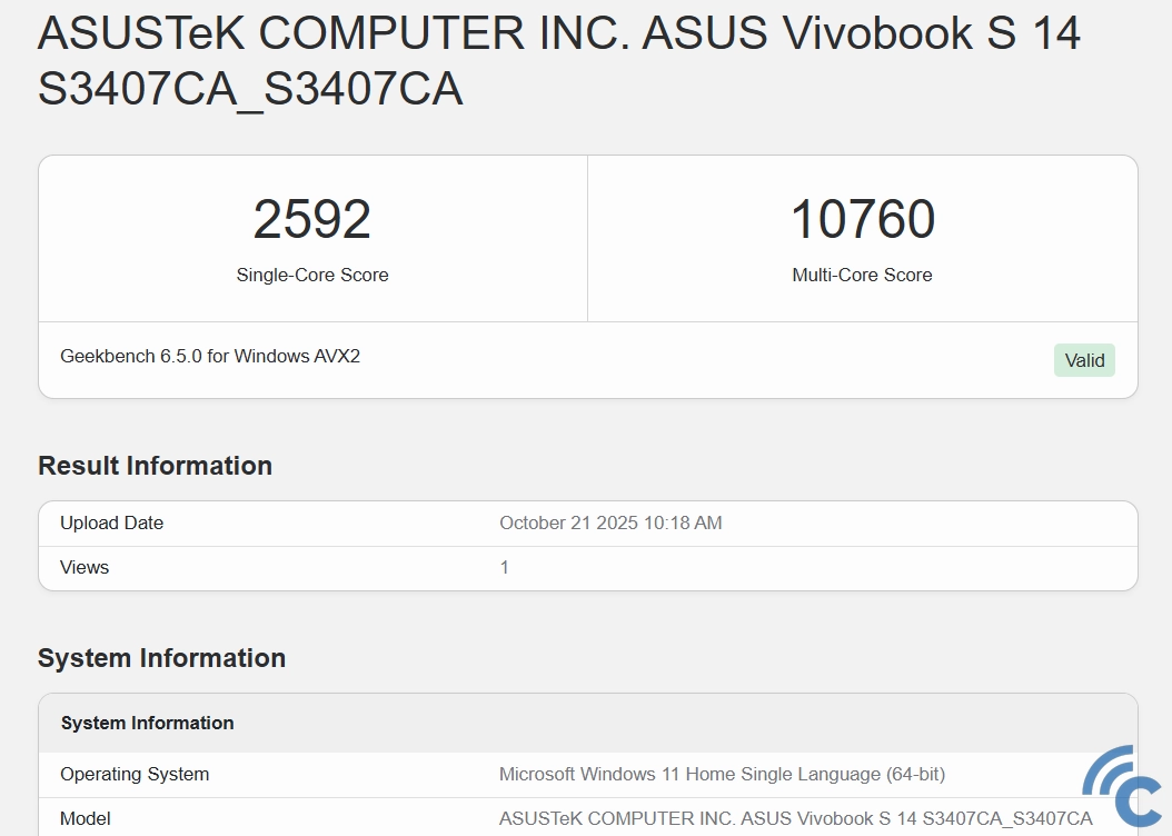 ASUS Vivobook S14 (S3407CA)